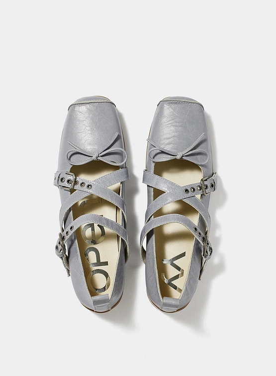 Женские Балетки OPEN YY Cross Buckle Ballet Flats Blue