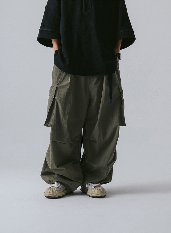 Брюки ANGLAN CN Belt Cargo Balloon Pants Khaki
