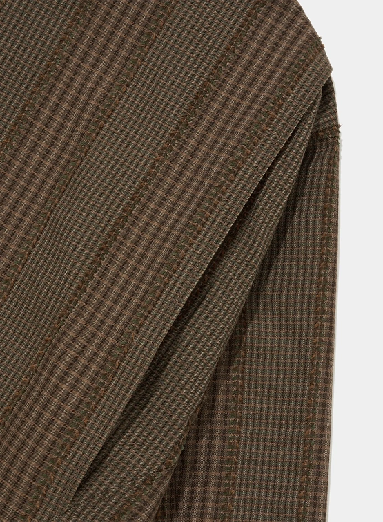Овершот MERELY MADE Premium Banshu-Ori Fringe Check Brown