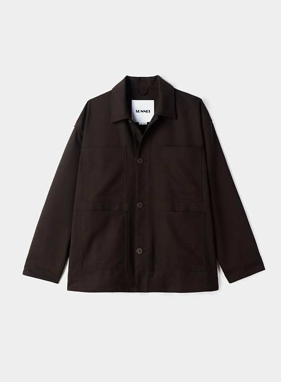 Рубашка Sunnei 4 Pocket Overshirt Burnt Aubergine