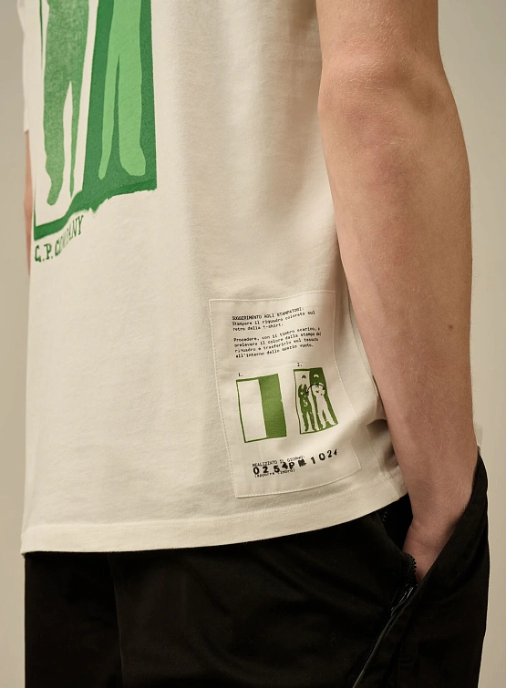 Футболка C.P. Company 24/1 Jersey Logo Gauze White