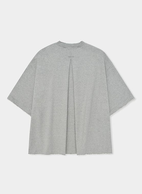 Футболка ANGLAN Valley Tuck Sweat Half Tee Melange Grey