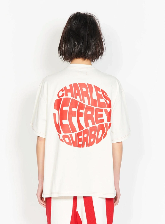 Футболка Charles Jeffrey Loverboy Printed Lodo Ecru