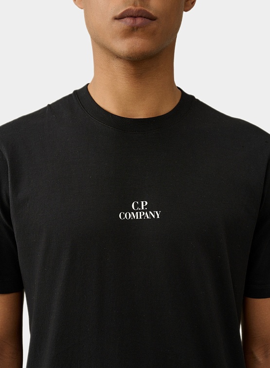Футболка C.P. Company Logo Print Cotton Black