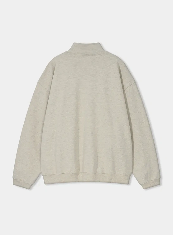 Халф-зип ANGLAN Applique Sweat Half Zip Up Oatmeal