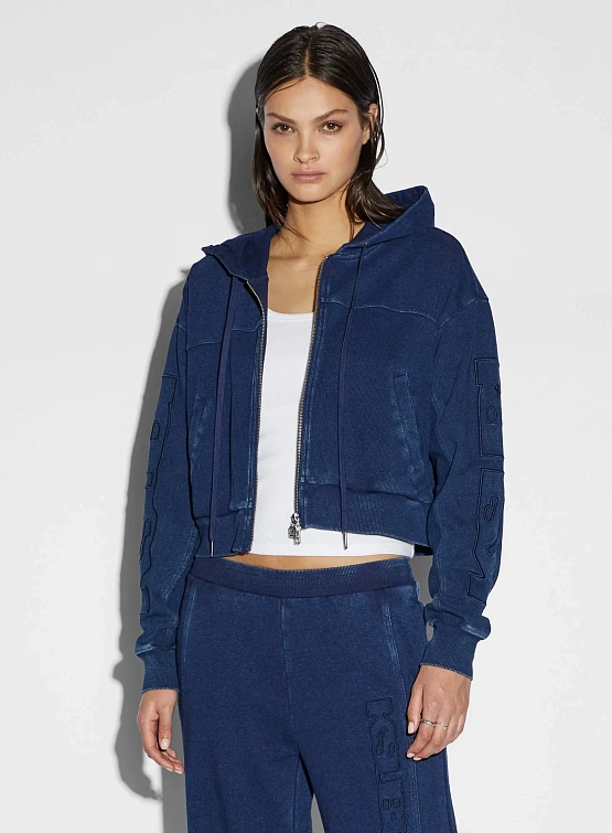 Женский зип-худи Ksubi Origin Crop Indigo Splced Blue