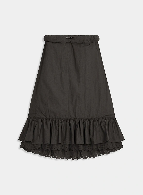 Женская юбка OPEN YY Rolled Waist Tiered Charcoal