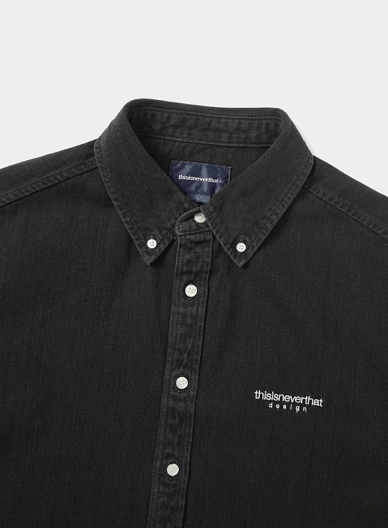 Рубашка thisisneverthat Washed Denim S/S Shirt Black