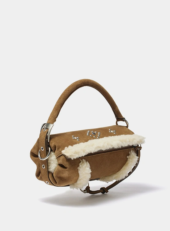 Женская сумка OPEN YY Shearling Stud Pillow Brown