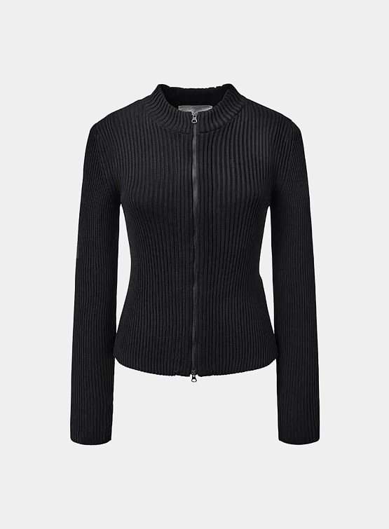 Женский кардиган AMOMENTO Ribbed Mock Neck Black