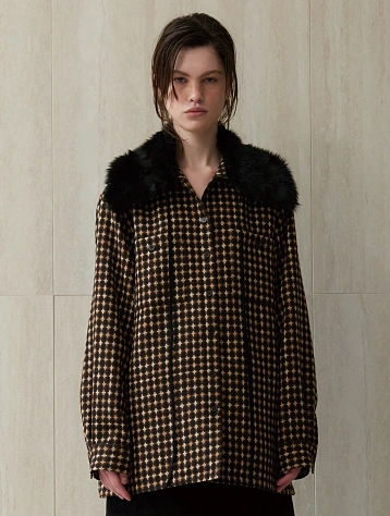 Рубашка EPINGLER Pocket Box Jacquard Brown