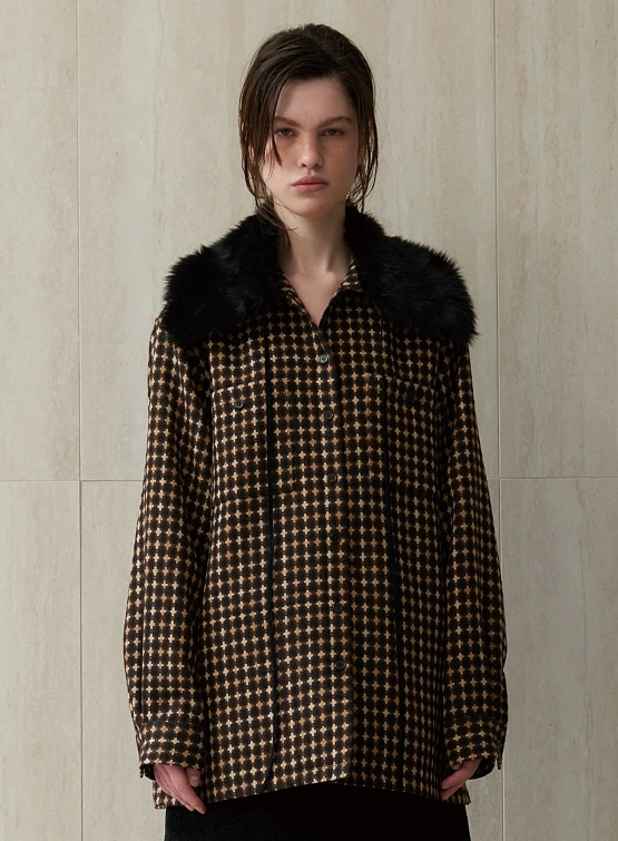 Рубашка EPINGLER Pocket Box Jacquard Brown