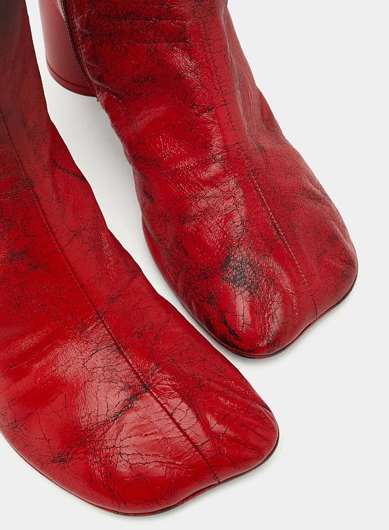 Женские ботильоны MM6 Maison Margiela Block-Heel Red