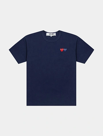 Футболка Comme des Garçons PLAY Double Heart Navy