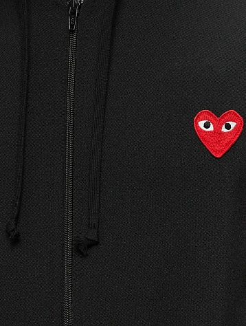 Зип-худи Comme des Garçons PLAY Red Heart Zip-Up Black