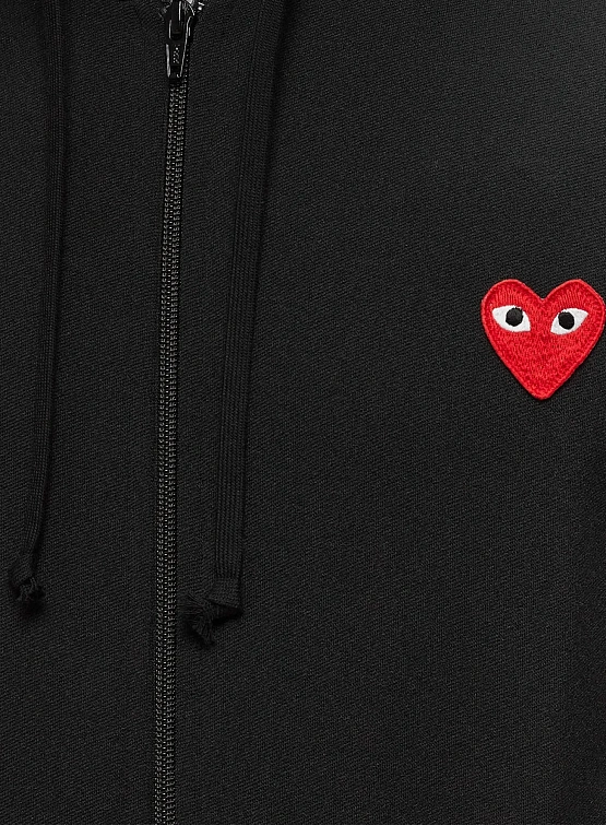 Зип-худи Comme des Garçons PLAY Red Heart Zip-Up Black
