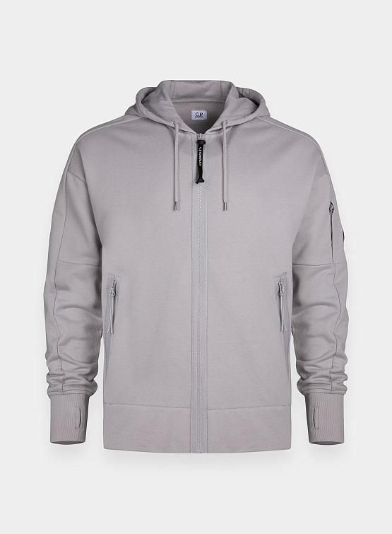 Зип-худи C.P. Company Fleece Zipped Hoodie Drizzle Grey
