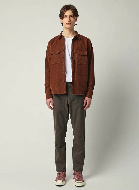 Овершот Corridor Corduroy Snap Shirt Brown