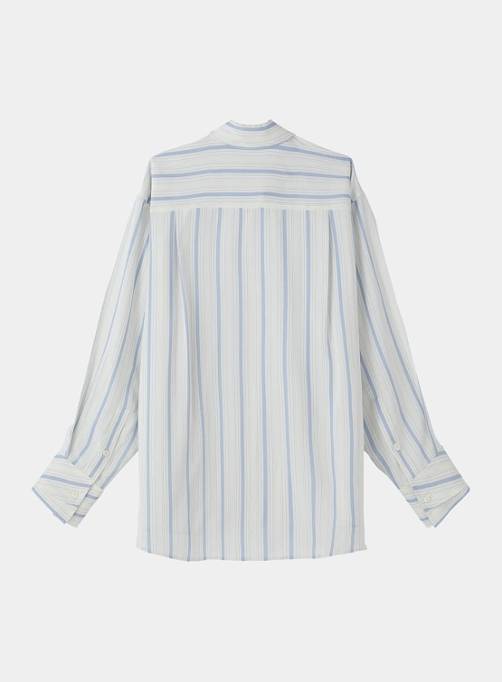 Женская рубашка Recto Double Layer Cuffs Stripe Sky Blue
