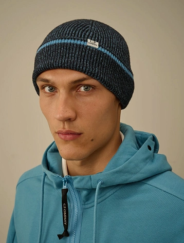 Шапка C.P. Company Fleece Knit Beanie Aegean Blue