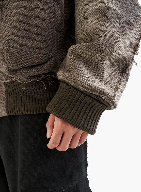 Бомбер JIYONGKIM Sun-Bleached Raw Edged Work Brown