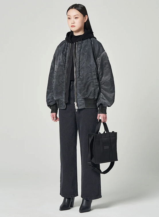 Женская куртка JUUN.J Overdying Hood MA-1 Jumper Black