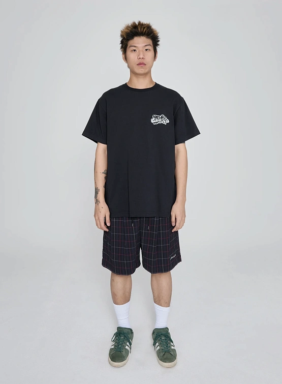 Шорты YESEYESEE Crinkled Fabric Check Black