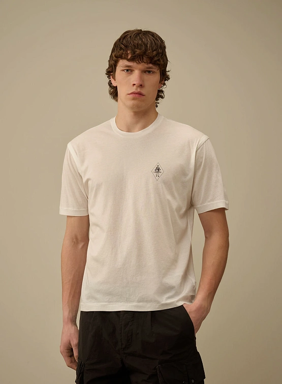 Футболка C.P. Company No Gravity Jersey Logo Gauze White