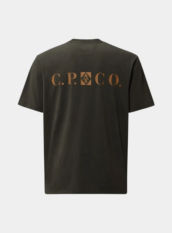 Футболка C.P. Company 30/1 Jersey Logo Dark Shadow