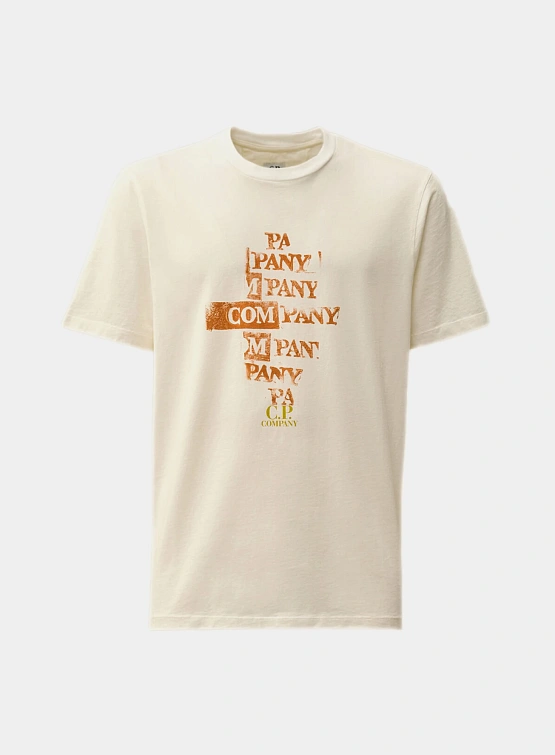 Футболка C.P. Company 24/1 Jersey Front Logo Gauze White