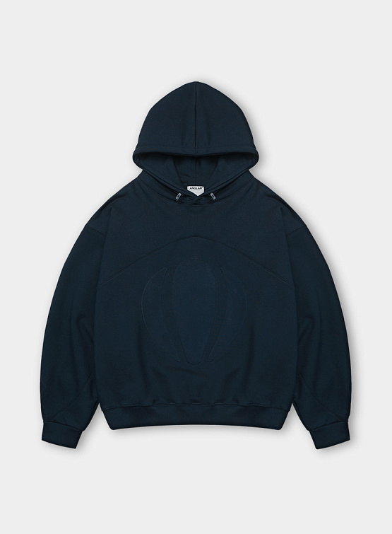 Худи ANGLAN Emboss Balloon Line Hoodie Navy
