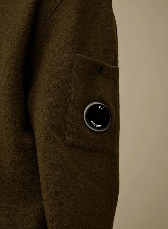Джемпер C.P. Company Merino Wool Felted Half Button Ivy Green
