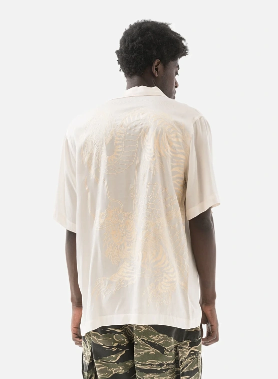 Рубашка MAHARISHI 6098 Tiger Dragon Camp Collar Ecru