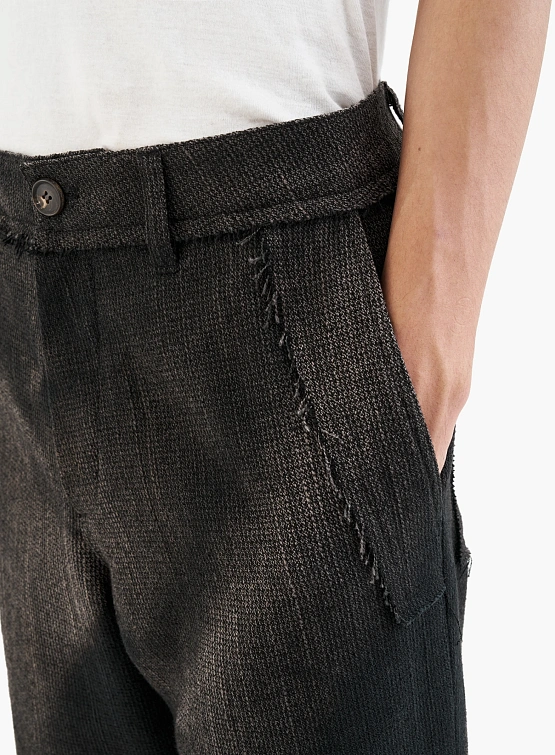 Брюки JIYONGKIM Sun-Bleached Raw Edged Straight Black