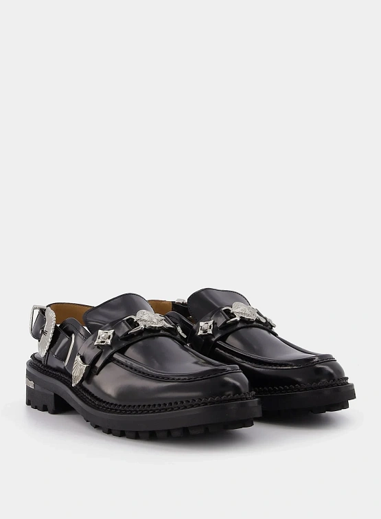Женские лоферы TOGA Metal Mule Polido Black