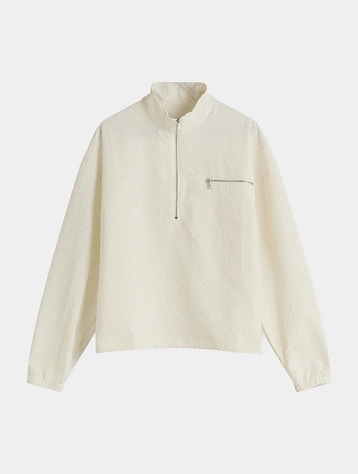 Халф-зип MKI MIYUKI ZOKU Seersucker Quarter Bone