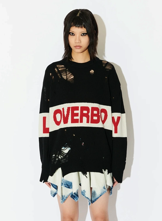 Свитер Charles Jeffrey Loverboy Distressed Loverboy Black