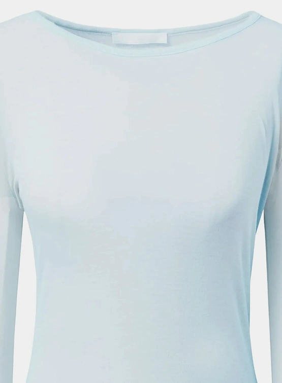 Женский лонгслив AMOMENTO Round T-Shirts Light Blue