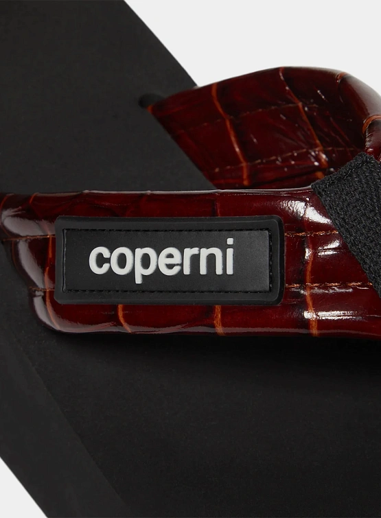 Сандалии Coperni Branded Wedge Sandal Black/Brown