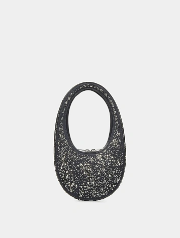 Женская сумка Coperni Crystal-Embellished Mini Swipe Black/Silver