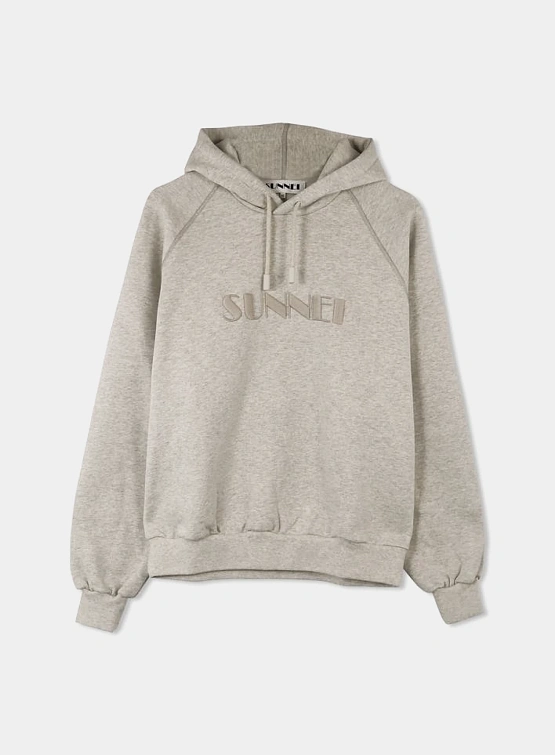 Худи Sunnei Big Logo Embroidery Melange Light Grey