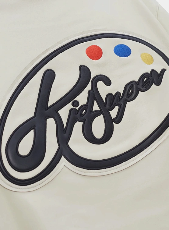 Кожаная куртка KidSuper Paint Palette Moto Jacket Cream