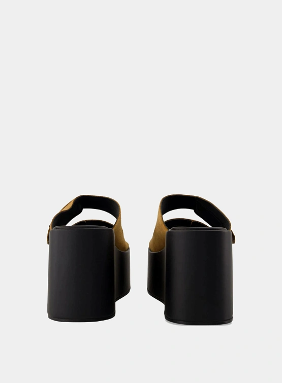 Женские сандалии Coperni Suede Patch Wedge Black/Brown