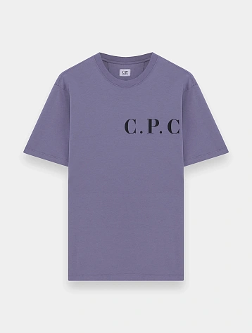 Футболка C.P. Company 30/1 Jersey Front-Back Logo Lavander Violet