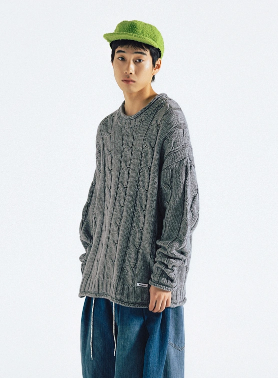 Свитер ANGLAN Wool Blend Oversized Cable Grey