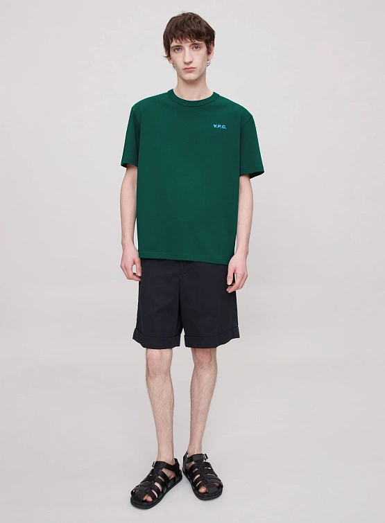 Футболка A.P.C. Boxy Petit VPC T-Shirt Vert Bleu