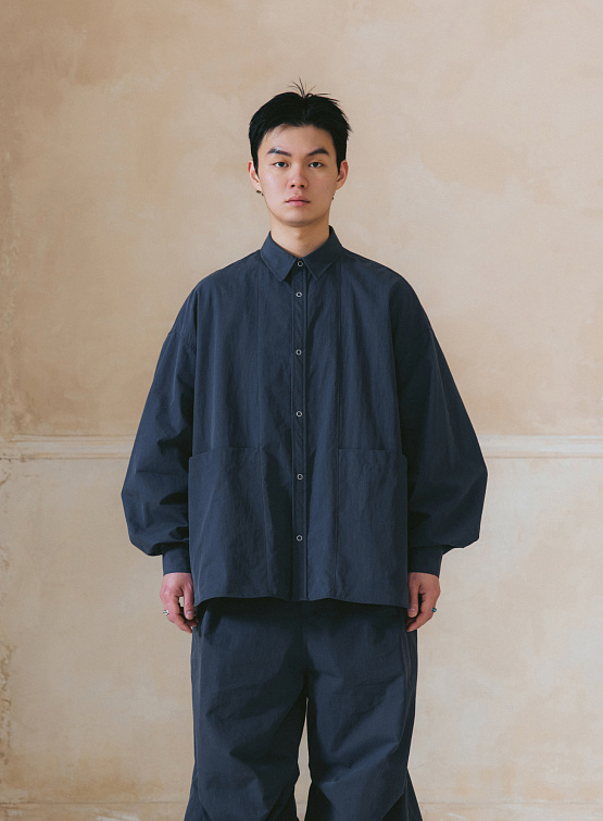 Рубашка ANGLAN Steric CN Multi Pocket Shirt Blue Grey