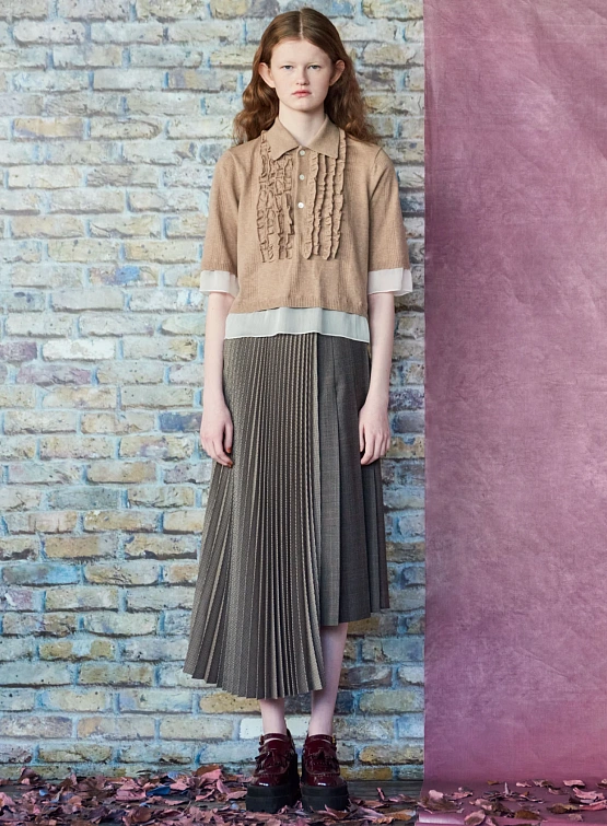 Женская юбка UNDERCOVER Pleated Grey Beige