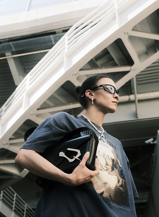 Ожерелье с подвеской Marine Serre Rhinestone Plated Moon Braided Shiny Silver