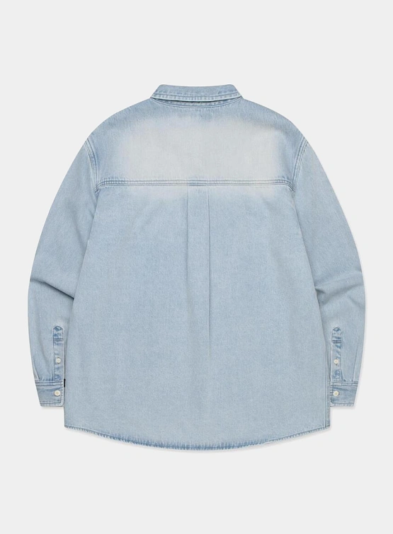 Рубашка LMC Brush Washed Denim Shirt Light Blue